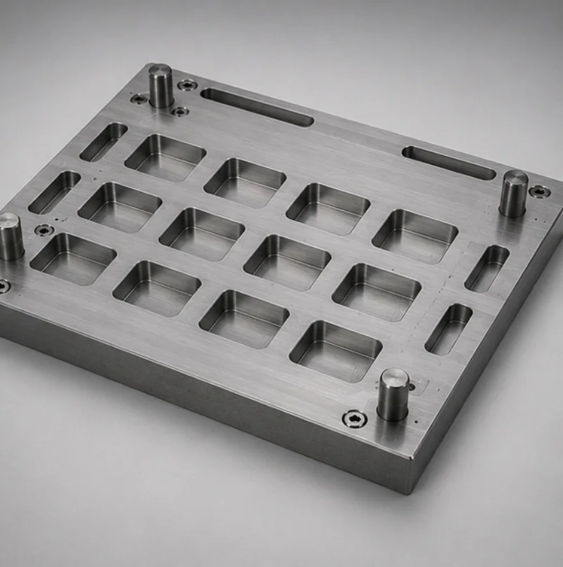 SMT printer plate in aluminum construction showing multi-board configuration for high-volume production
