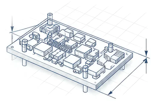 PCB Carrier assembly isometric dimensional CAD drawing